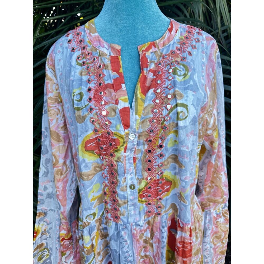 Sweet Magnolia Women XL cottage core Dress BOHO All embellishments present - Picture 9 of 16